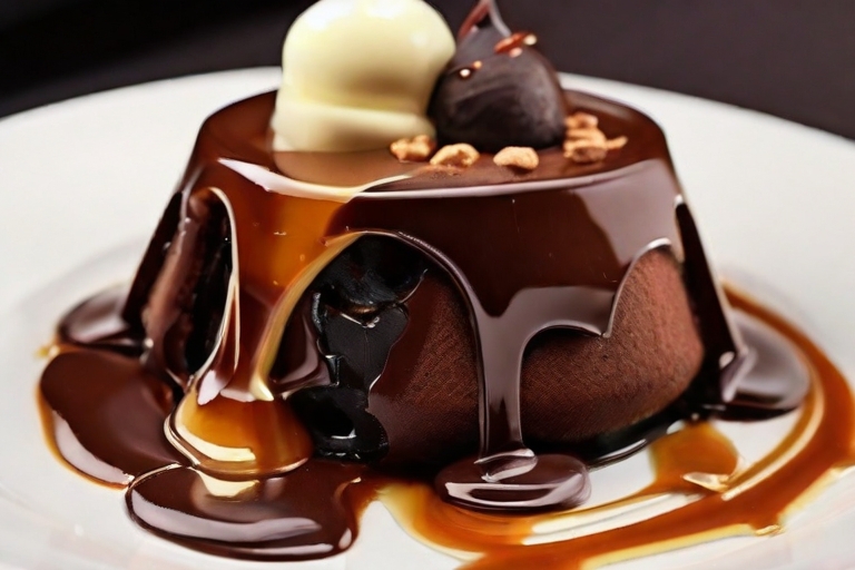 Budinca de ciocolată cu sos de caramel