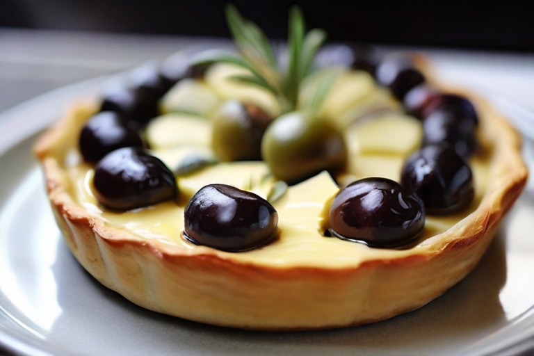 Tarta cu brânză și măsline